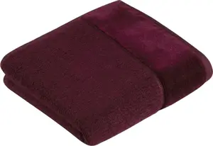 Полотенце Vossen "Pure", (2 шт.), хлопок & VEGAN, с элегантной велюровой каймой 50х100 см (2 шт.), цвет berry