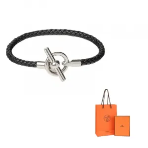HERMES Браслет из телячьей кожи унисекс черный