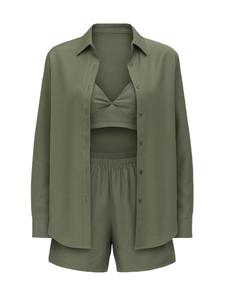 Брючный костюм C&City, оливковый