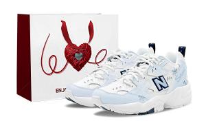 NB 608 V1 Romantic Treatment, Snowflake Melody устойчивые к истиранию низкие кроссовки для тренировок Women's New Balance, белый/синий