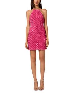 Фиолетовое мини-платье с бисером Liv Foster, розовый