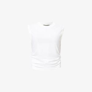 Майка West Allsaints с плиссировкой из стрейч-хлопка, белый