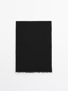 Легкий шарф из 100% шерсти Massimo Dutti, navy blue