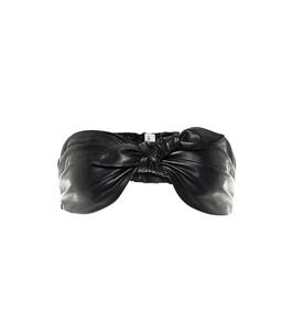 Кожаный бюстгальтер-бралетт Alessandra Rich, черный