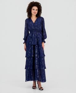 Женское длинное платье с ярусной отделкой и сборками Anne Klein, DISTANT MOUNTAIN (DL6)