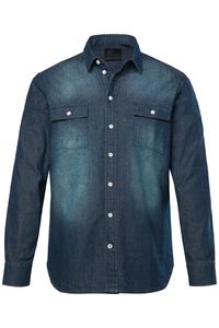 Рубашка на пуговицах классического кроя JP1880, Blue denim