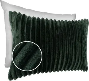 Декоративная подушка LILLI BIG CORD велюровая на молнии 30x50 см однотонная изумрудная диванная подушка, простая в уходе