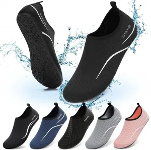 Водные тапочки Sixspace для женщин и мужчин, аква-носки для плавания, душа, пляжа, босиком, бассейна, быстросохнущие, нескользящие, для озера и серфинга, черно-белый