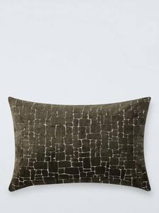 Подушка из бархата с асимметричными блоками John Lewis, Avocado