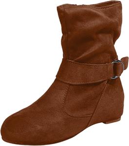 Женские ковбойские ботильоны на щиколотку из искусственной замши Rianclud, коричневый