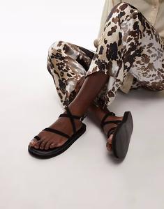 Сандалии Topshop Kayce из натуральной замши с ремешками черного цвета