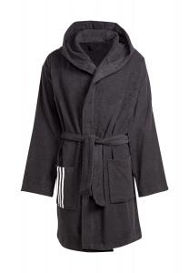 Мужской хлопковый халат с капюшоном Adidas, черный