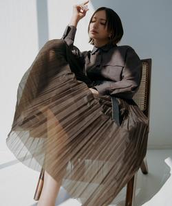 Полупрозрачная плиссированная юбка из органзы, пригодная для стирки.