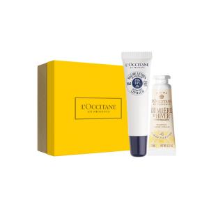 Набор для ухода за кожей с кремом для рук и бальзамом для губ, успокаивающий кожу, 12мл+30мл, подарок на день учителя LOCCITANE, Two-Piece Set: 10ml Shea оранжевый Hand Cream+12ml Shea Lip Balm