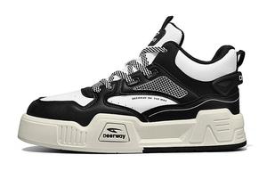 Кеды мужские, обувь для скейтбординга высокая белый/черный Deerway