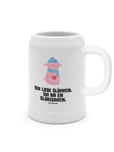 Пивная кружка с изображением свиньи, глинтвейна и надписью на белом фоне Mr. & Mrs. Panda