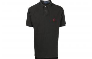 Хлопковая поло с вышитым логотипом Polo Ralph Lauren, черный