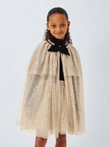 Детский топ-накидка Star Mesh John Lewis, Pink, Silver