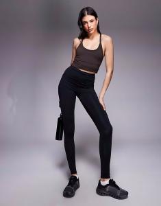 Леггинсы для бега Tall Icon Active с завязкой на талии и карманом для телефона, черные 4505