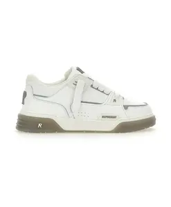 Белые кожаные кроссовки, серые, студийного стиля. Represent, белый