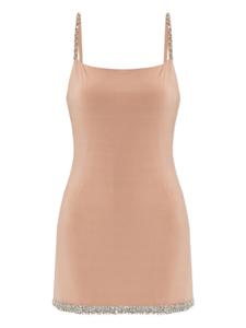 Платье-комбинация AMIRI, украшенное кристаллами, розовый