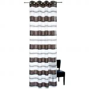 Штора Anouk с люверсами, 1 шт., занавес с цветными поперечными полосами Decolife, Anthrazit/schoko/weiß