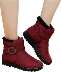 Женские зимние ботинки ZBYY с теплой подкладкой, удобные, нескользящие, водонепроницаемые, ботильоны для улицы, походов и ходьбы на платформе, 10.5 Wine
