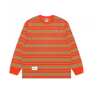 Футболка A Bathing APE с логотипом и полосками Aape, оранжевый