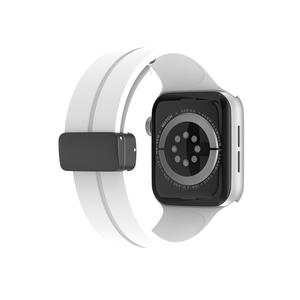 Ремешок Apple совместимость силиконовый материал 160 мм 46 мм циферблат часов Akkerds, 【Синий】Силиконовая складная магнитная пряжка