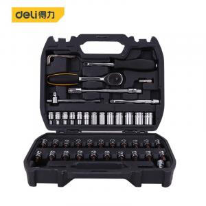 Набор головок Deli, торцевой ключ с храповым механизмом Zhongfei, набор инструментов для ремонта авто, DL1046_46 штук