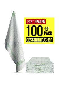 100 хлопчатобумажных кухонных полотенец Aspero, grün kariert
