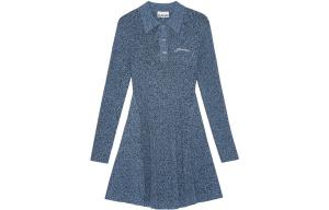 GANNI Женские платья с длинным рукавом silver lake blue