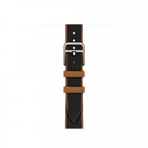 HERMES Часы Strap Apple Compatibility Polyamide Yarn Material, Black & Gold