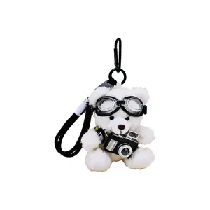 Креативная мерцающая камера плюшевый мишка брелок кукла подвеска высота 11см MDH