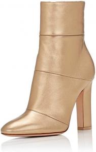 Женские винтажные ботильоны FSJ на толстом высоком каблуке с заостренным носком и боковой молнией, зимние обувь, размеры 4-15 US, Gold