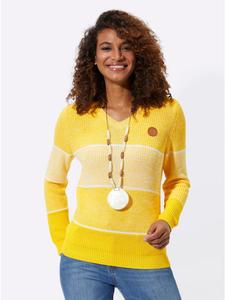 Свитер в меланжевом солнечно-желтом и белом цвете WITT WEIDEN