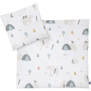 Детское постельное белье Julius Zöllner «Горный медведь» с милым узором, белый
