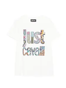 Футболка с принтом Roberto Cavalli Junior, белый