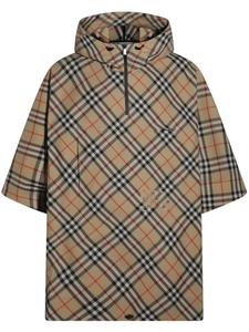 Burberry кейп в клетку, нейтральный цвет