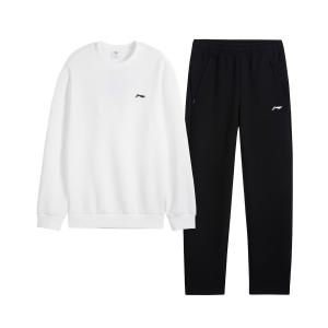 Комплект из двух предметов: толстовка и свитшот LiNing для мужчин., белый top+черный pants