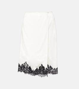 Атласная юбка миди Stella McCartney, кремовый