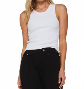 Cora майка с высоким воротником и резинкой в белом цвете Another Love