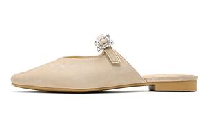 Закрытые тапочки женские бежевые EBLAN