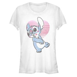 Футболка для девочек с принтом Stitch в виде поцелуйчика из мультфильма «Лило и Стич» Disney, белый