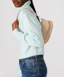 Круглая сумка через плечо с клапаном