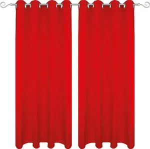 Штора на люверсах 140х245 см (ширина х длина) красного цвета, непрозрачная штора, штора на люверсах во многих вариациях. Bestgoodies