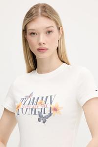 Хлопковая футболка Tommy Jeans, бежевый