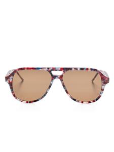 Солнцезащитные очки с абстрактным узором Thom Browne Eyewear, синий
