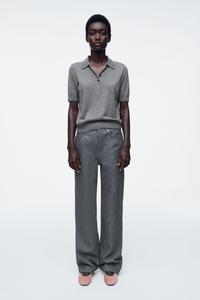 Кожаные балетки с щетиной COS, розовый