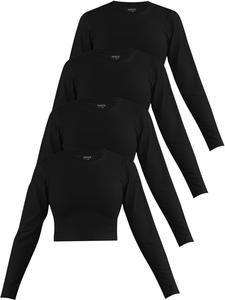 Лонгслив Janice 4 x Damen crop Langarmshirt hochgeschlossen Noia, черный